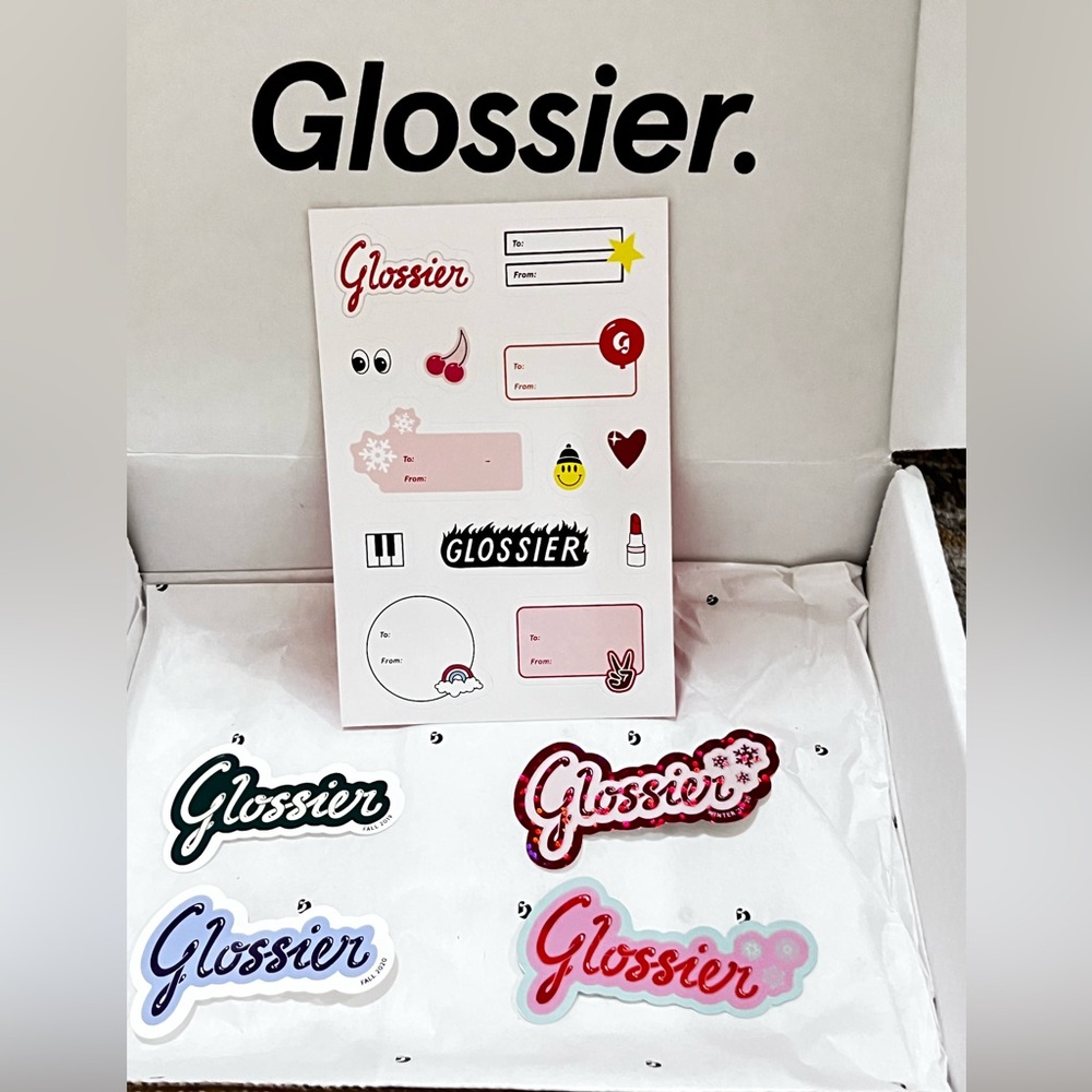 Glossier RARE Sticker Sheet For Holiday Gifts + 4 Stickers ForThose  Who Collect
